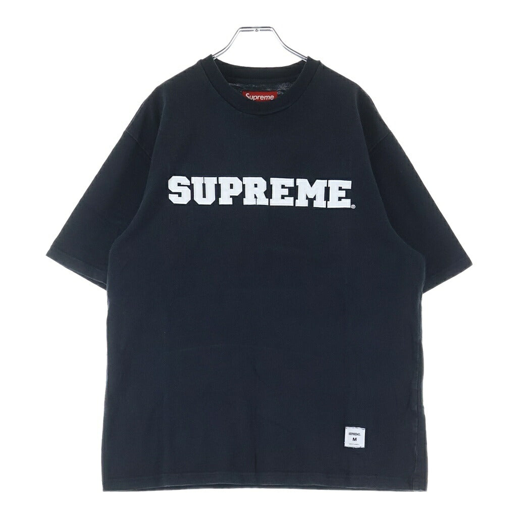 SUPREME(シュプリーム) 25AW Collegiate Applique S/S Top カレッジ アップリケロゴ 半袖Tシャツ カットソー ブラック