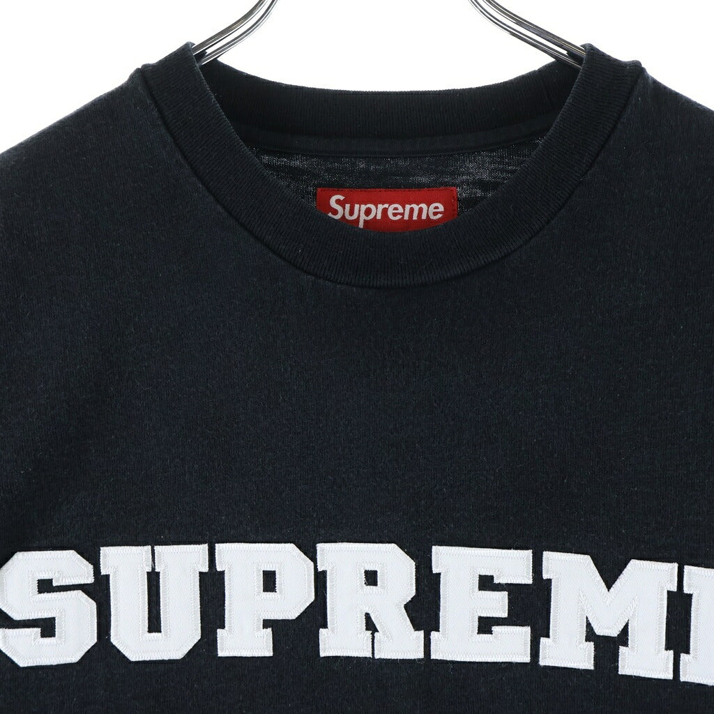 SUPREME(シュプリーム) 25AW Collegiate Applique S/S Top カレッジ アップリケロゴ 半袖Tシャツ カットソー ブラック
