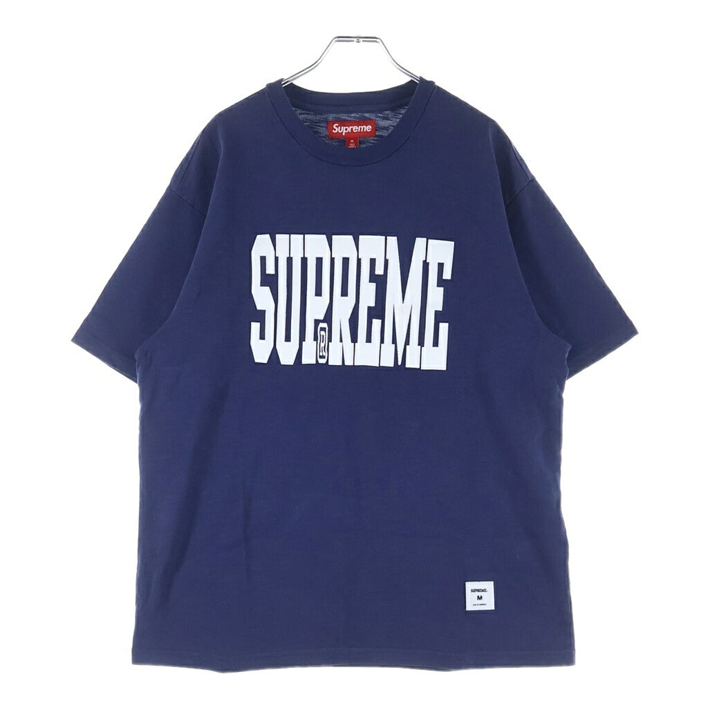 SUPREME(シュプリーム) 26AW Stretch Applique S/S Top ストレッチ アップリケロゴ 半袖Tシャツ カットソー ネイビー