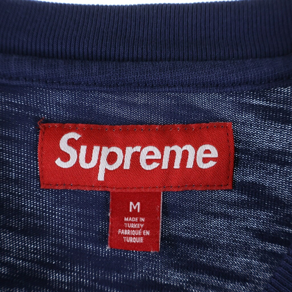 SUPREME(シュプリーム) 26AW Stretch Applique S/S Top ストレッチ アップリケロゴ 半袖Tシャツ カットソー ネイビー
