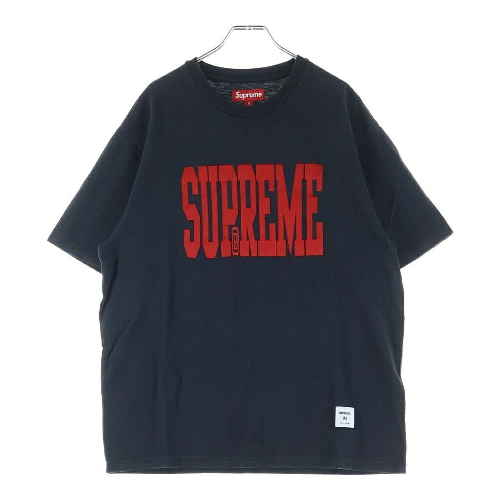 SUPREME(シュプリーム) 26AW Stretch Applique S/S Top ストレッチ アップリケロゴ 半袖Tシャツ カットソー ブラック