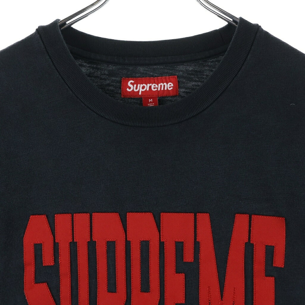 SUPREME(シュプリーム) 26AW Stretch Applique S/S Top ストレッチ アップリケロゴ 半袖Tシャツ カットソー ブラック