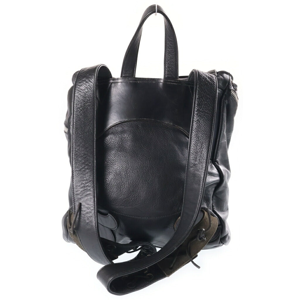 CHROME HEARTS(クロムハーツ) フレアニー ガンスリンガー スクロールラベル レザー バックパック リュックサック ブラック