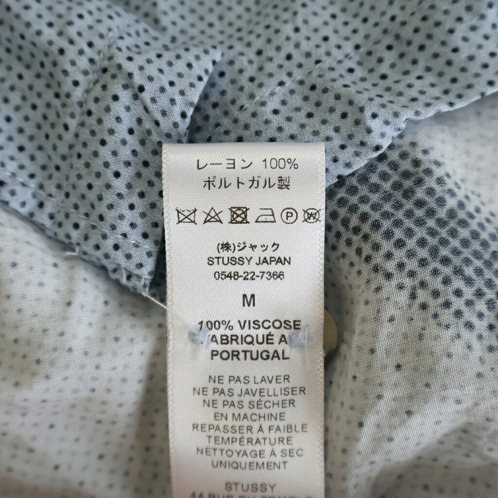 STUSSY(ステューシー) HALFTONE FLOWER ボタンフライ オープンカラー フロントプリント 半袖カットソー シャツ ブルー/レッド 1110230