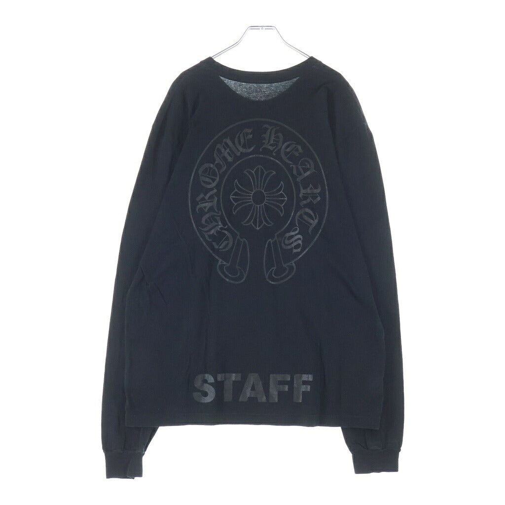 CHROME HEARTS(クロムハーツ) CH L/S 1 STAFF EXCLUSIVE ホースシュープリント グリッター 長袖カットソー STAFF限定 ブラック