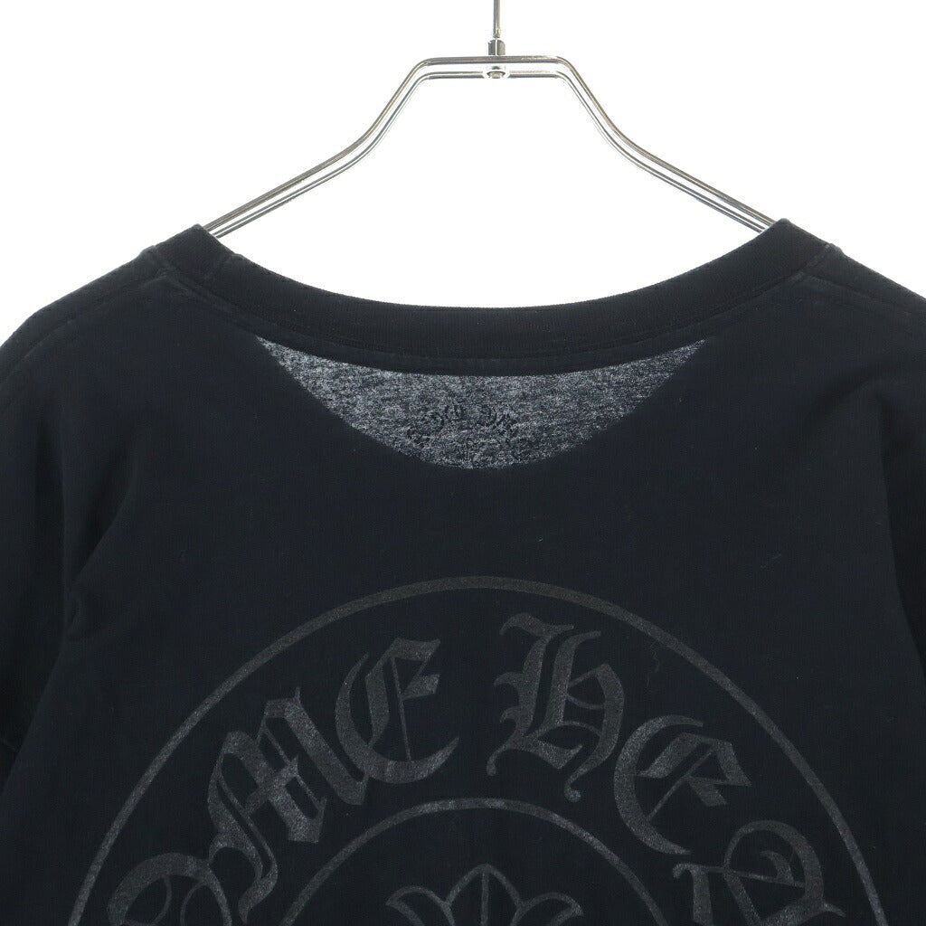 CHROME HEARTS(クロムハーツ) CH L/S 1 STAFF EXCLUSIVE ホースシュープリント グリッター 長袖カットソー STAFF限定 ブラック