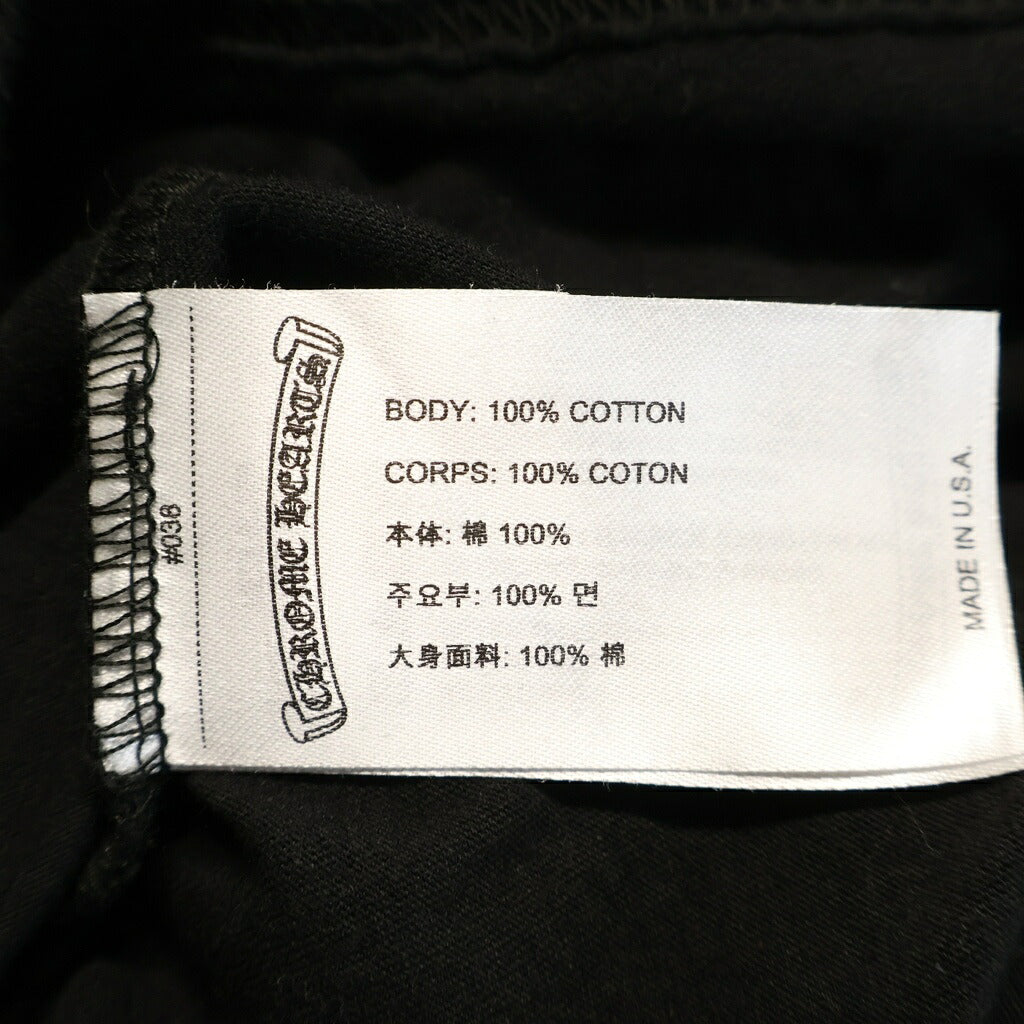 CHROME HEARTS(クロムハーツ) NECK LOGO S/S T-SHIRT ネックロゴプリント 胸ポケット 半袖Tシャツ カットソー ブラック