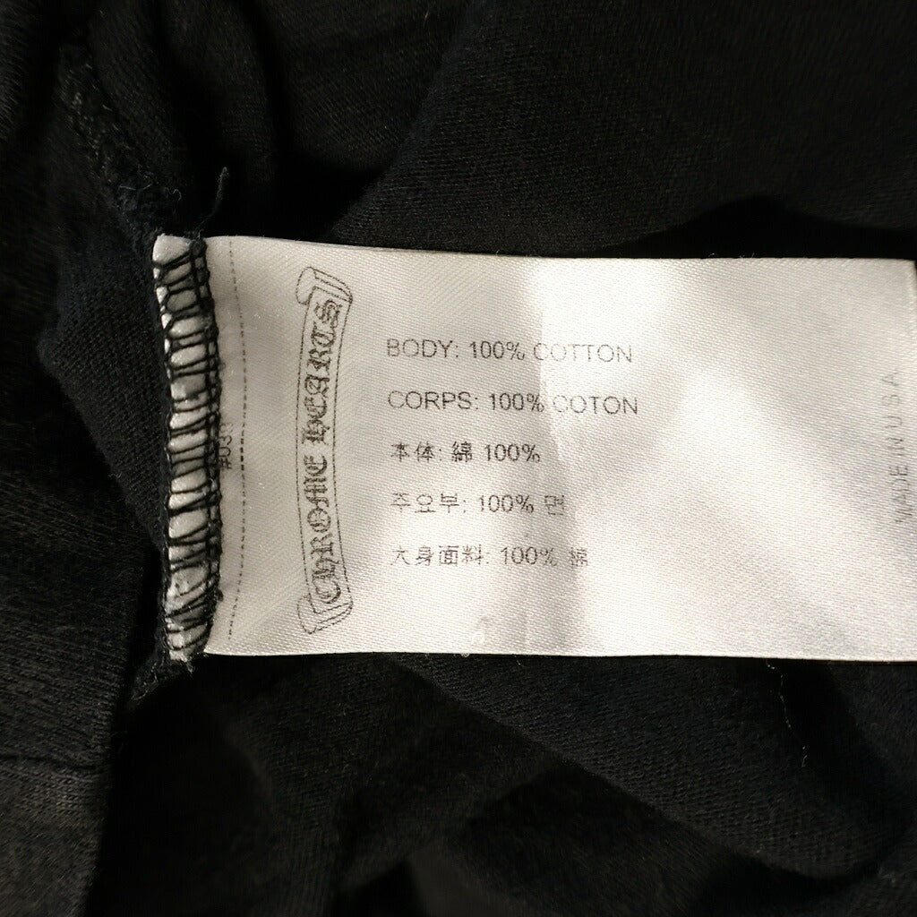 CHROME HEARTS(クロムハーツ) NECK LOGO S/S T-SHIRT ネックロゴプリント 胸ポケット 半袖Tシャツ カットソー ブラック