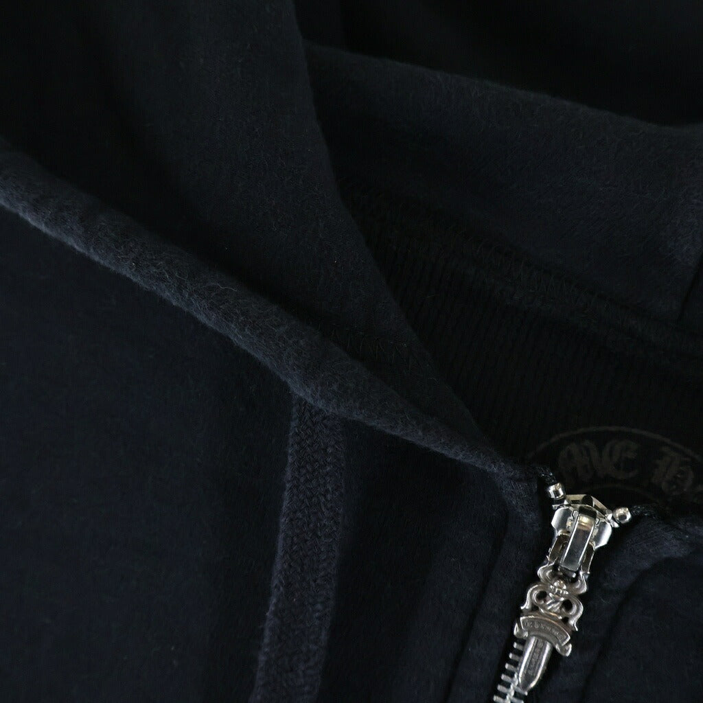 CHROME HEARTS(クロムハーツ) SWTSHRT HD ZIP Tバー ダガージップ バックアーチロゴ 裏地サーマルジップパーカー ブラック