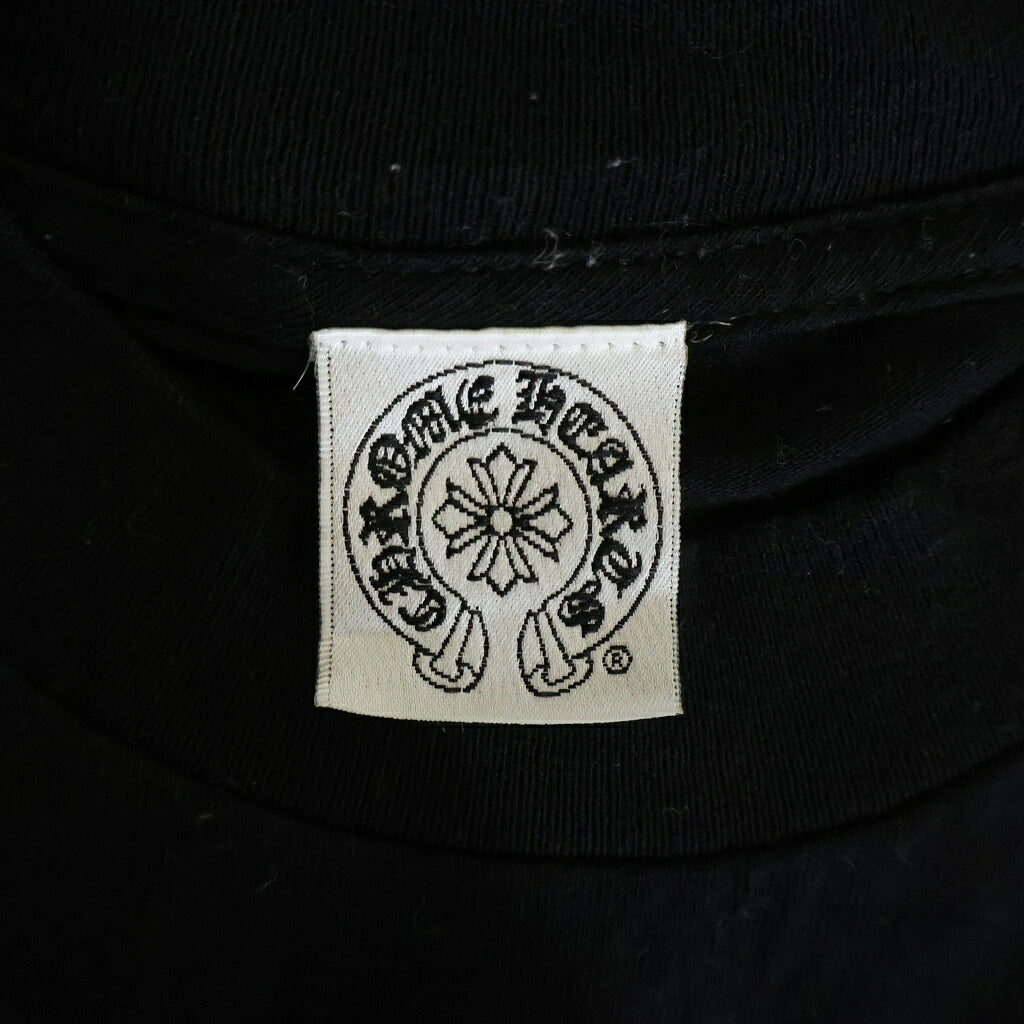 CHROME HEARTS(クロムハーツ) OLD 袖マルチロゴデザイン クルーネック ロングスリーブ 長袖Tシャツ カットソー ブラック