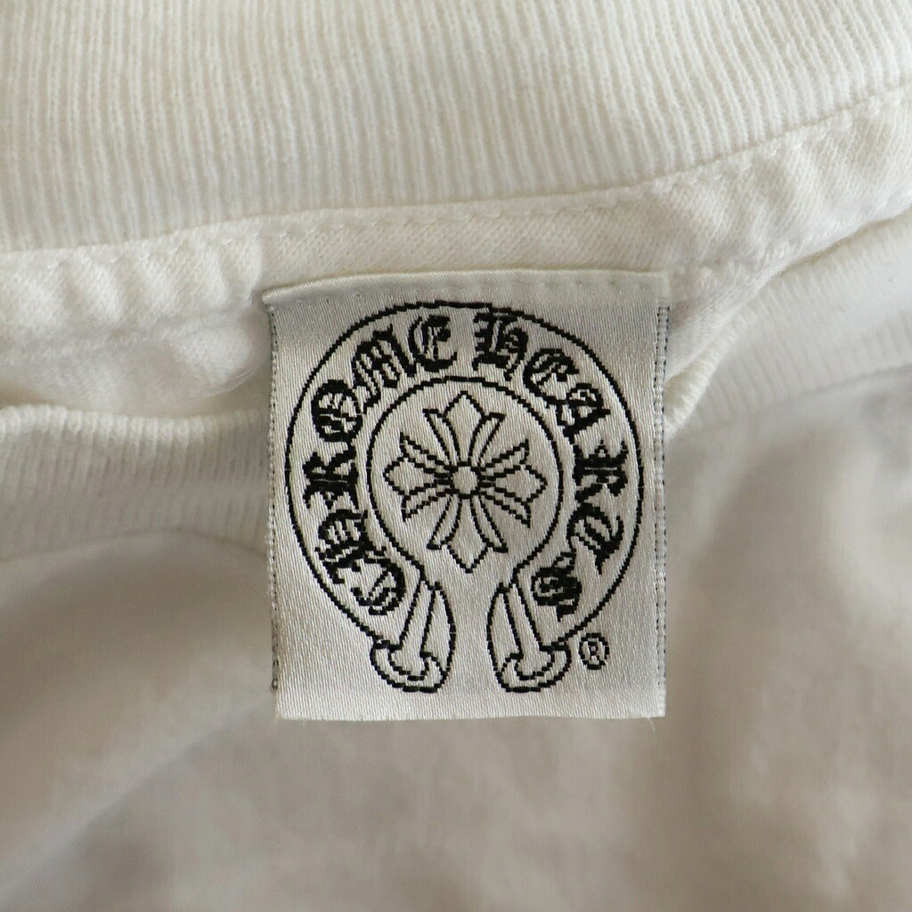 CHROME HEARTS(クロムハーツ) OLD 袖マルチロゴデザイン クルーネック ロングスリーブ 長袖Tシャツ カットソー ホワイト