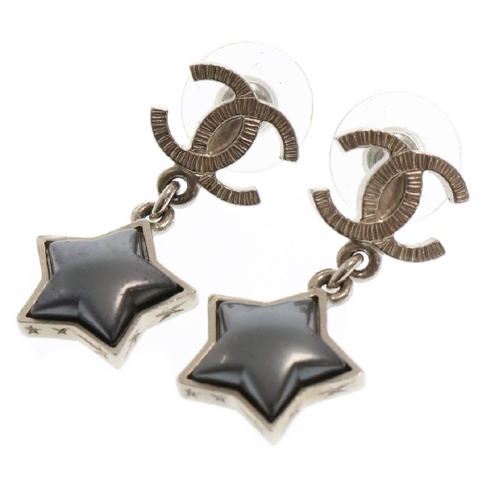CHANEL(シャネル) ココマーク スター ピアス グレー A17B メタル シルバー アクセサリー