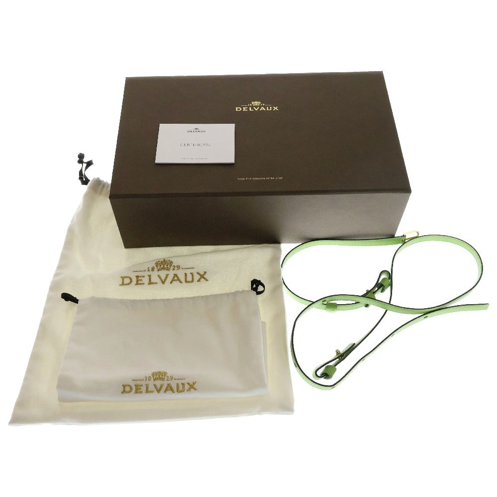 DELVAUX(デルボー) クールボックスナノ グリーン レザー 2WAY ショルダーバッグ ハンドバッグ