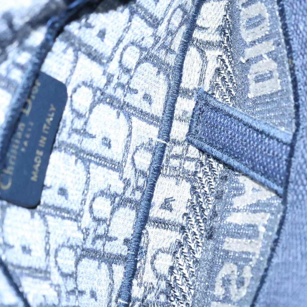 Christian Dior(クリスチャンディオール) オブリーク ショルダーバッグ サドル ミニ ネイビー×ベージュ キャンバス