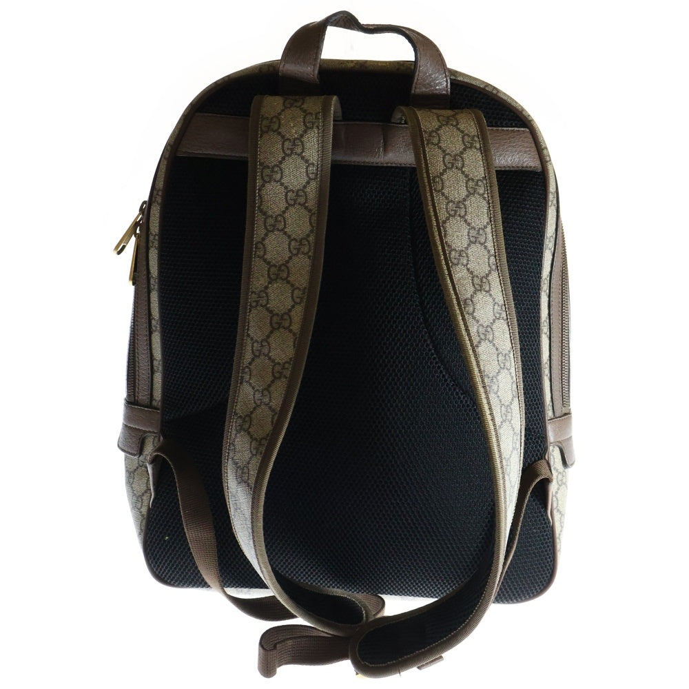 GUCCI(グッチ) GGスプリーム オフディア バックパック リュックサック ベージュ×ブラウン PVC×レザー ゴールド金具 547967