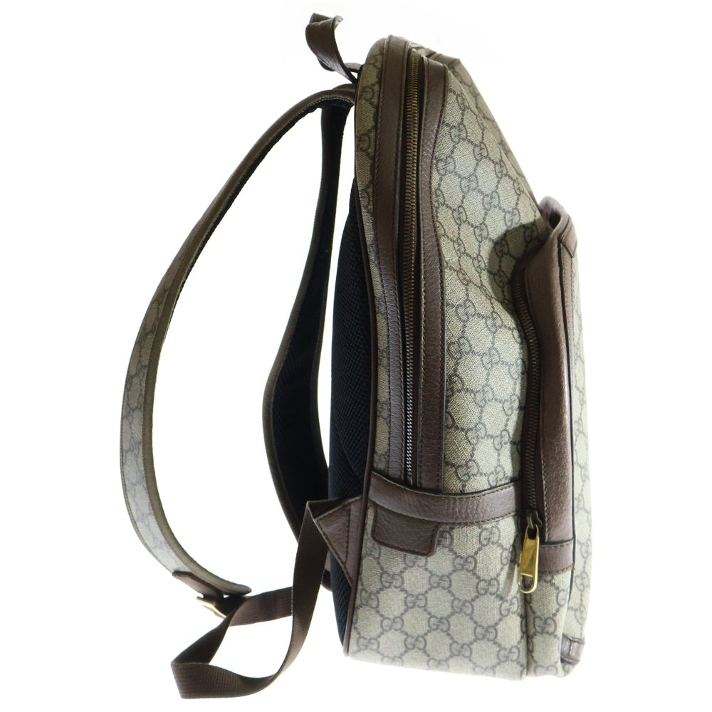 GUCCI(グッチ) GGスプリーム オフディア バックパック リュックサック ベージュ×ブラウン PVC×レザー ゴールド金具 547967