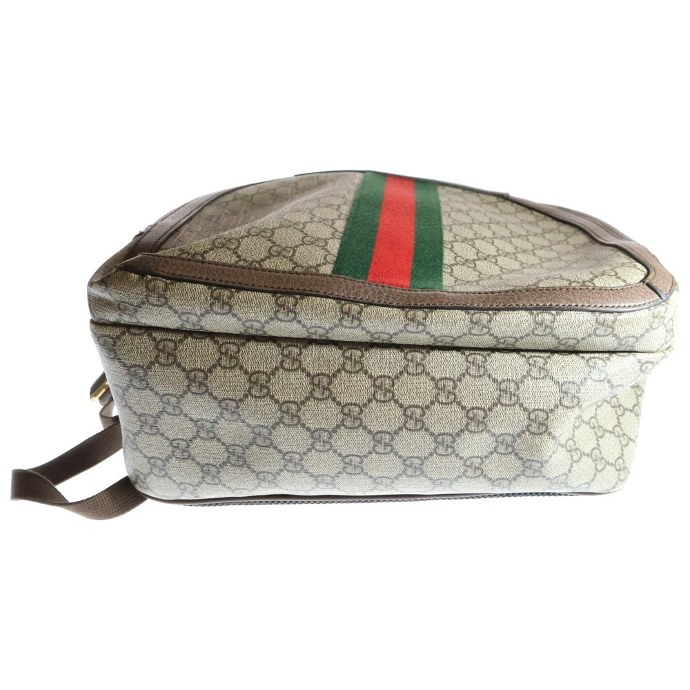 GUCCI(グッチ) GGスプリーム オフディア バックパック リュックサック ベージュ×ブラウン PVC×レザー ゴールド金具 547967