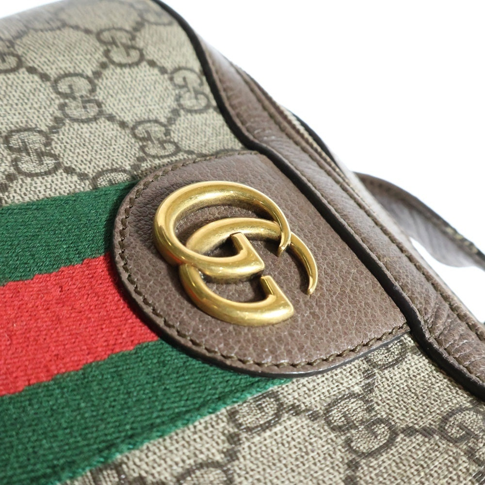 GUCCI(グッチ) GGスプリーム オフディア バックパック リュックサック ベージュ×ブラウン PVC×レザー ゴールド金具 547967