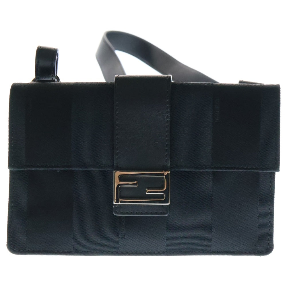 FENDI(フェンディ) バケットスリム ショルダーバッグ ブラック キャンバス 7M0295