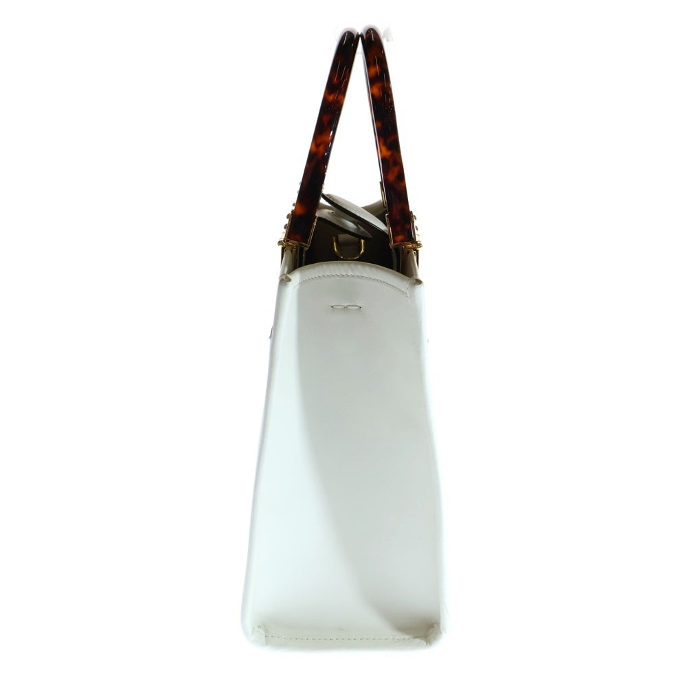 FENDI(フェンディ) サンシャイン スモール ショッパー ロゴ 2WAY レザー ハンド ショルダーバッグ ゴールド金具 ホワイト レディース 8BH394 ABVL