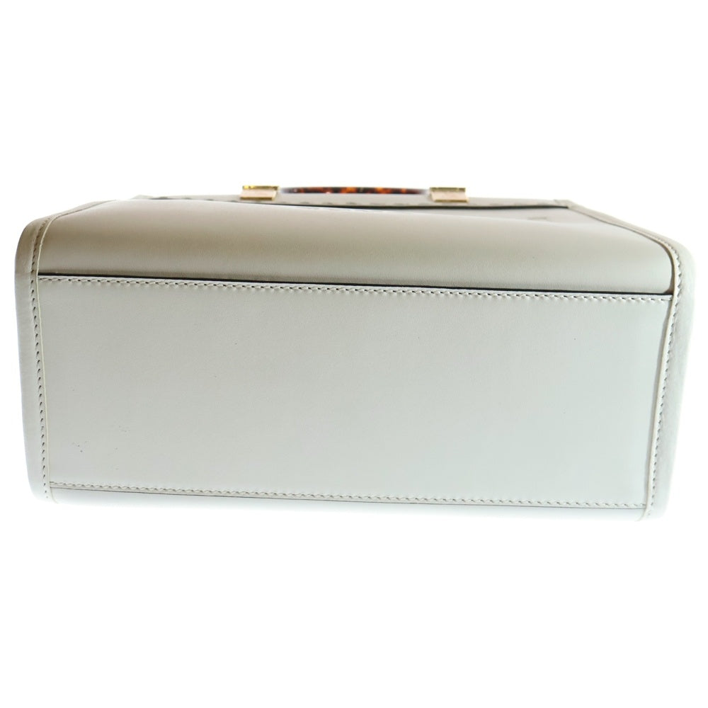 FENDI(フェンディ) サンシャイン スモール ショッパー ロゴ 2WAY レザー ハンド ショルダーバッグ ゴールド金具 ホワイト レディース 8BH394 ABVL