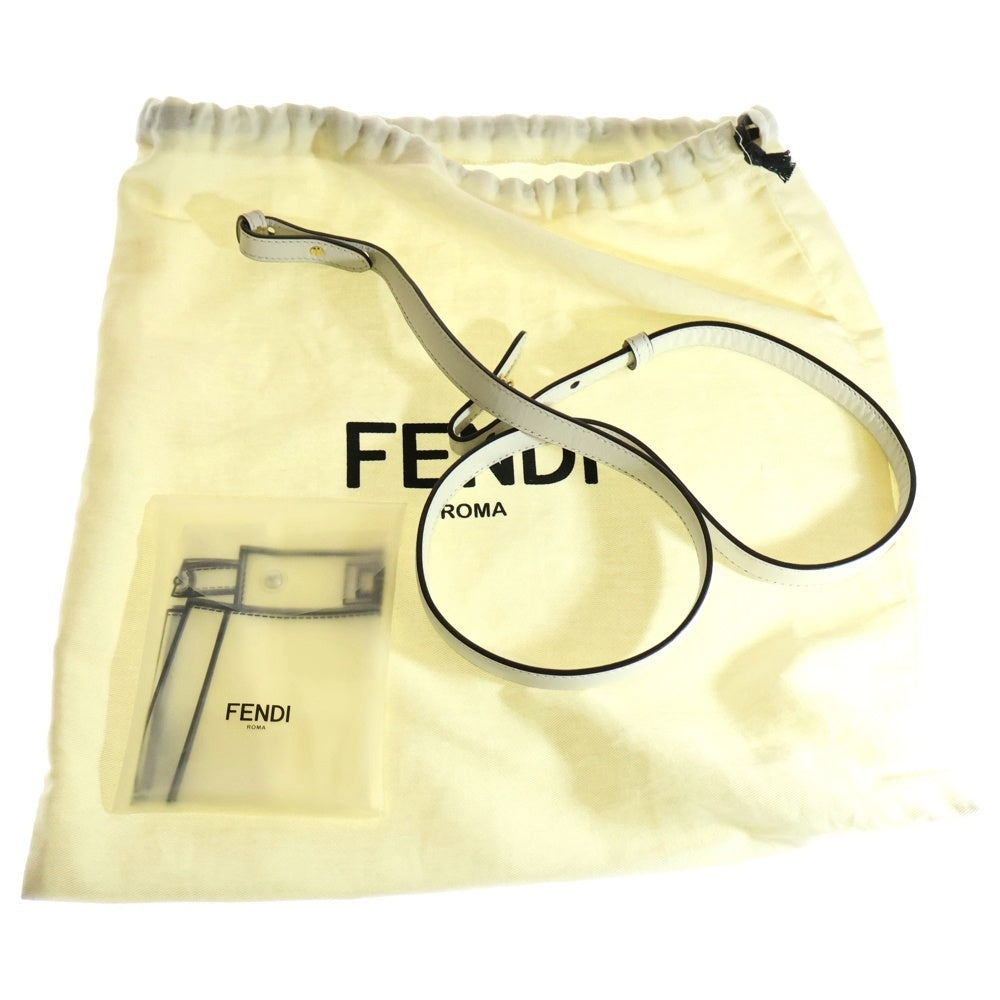 FENDI(フェンディ) サンシャイン スモール ショッパー ロゴ 2WAY レザー ハンド ショルダーバッグ ゴールド金具 ホワイト レディース 8BH394 ABVL