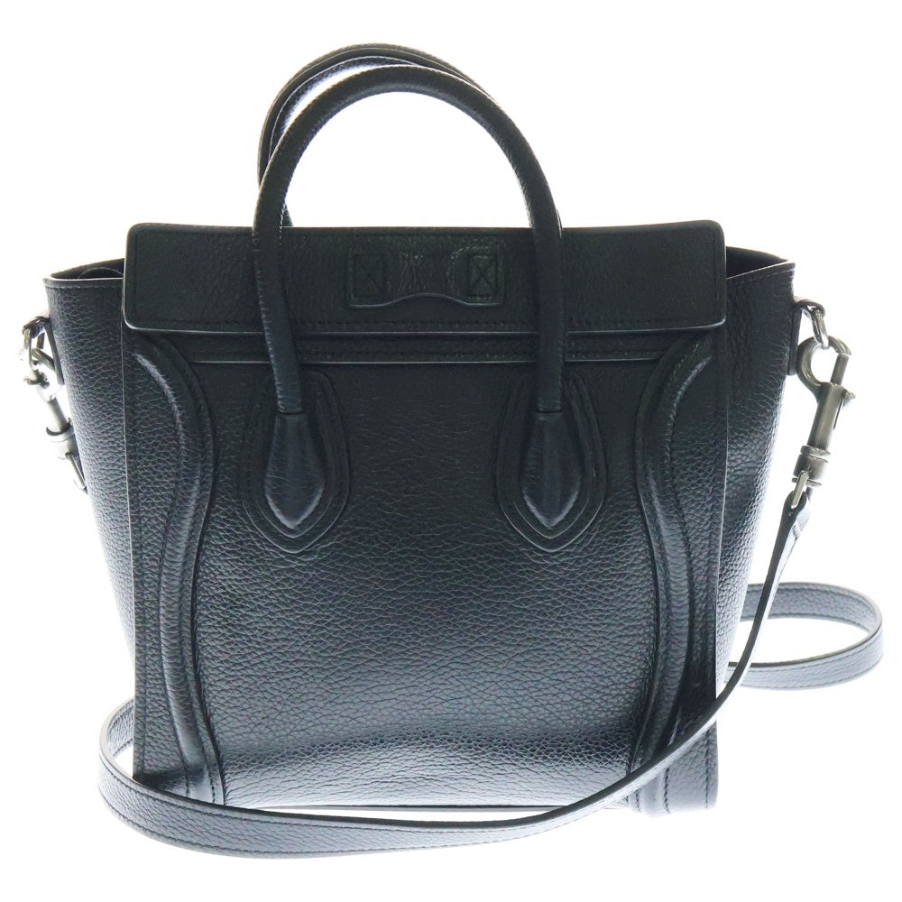 CELINE(セリーヌ) ラゲージ ナノ 2WAY レザーハンドバッグ ショルダーバッグ ブラック レディース