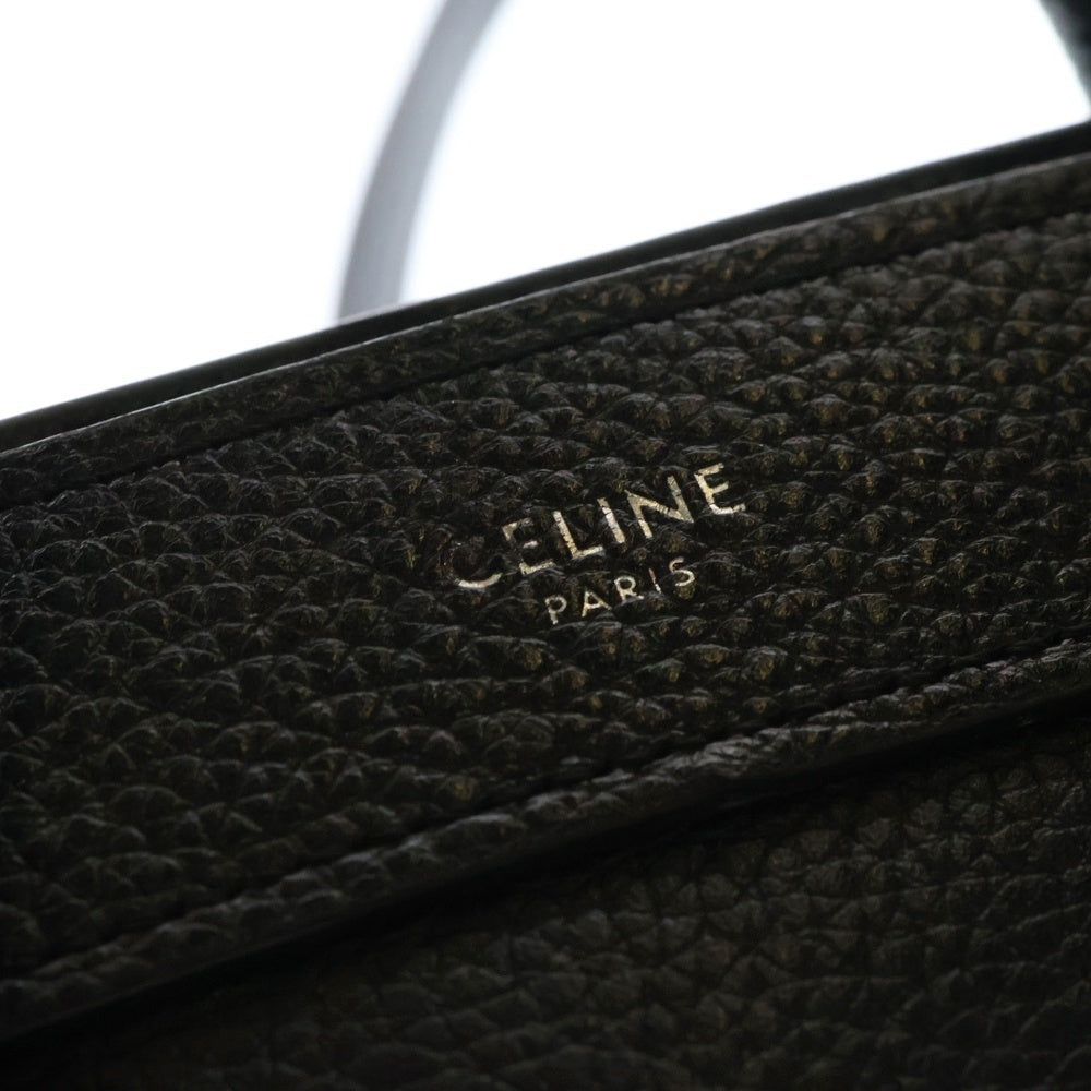 CELINE(セリーヌ) ラゲージ ナノ 2WAY レザーハンドバッグ ショルダーバッグ ブラック レディース