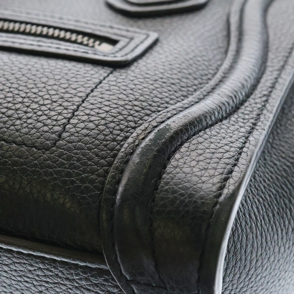 CELINE(セリーヌ) ラゲージ ナノ 2WAY レザーハンドバッグ ショルダーバッグ ブラック レディース
