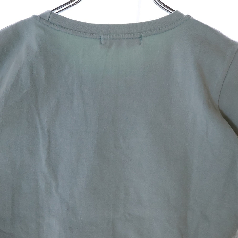 PRADA(プラダ) ロゴ刺繍 ラバーワッペンロゴ クルーネック 半袖Tシャツ カットソー ライトグリーン レディース