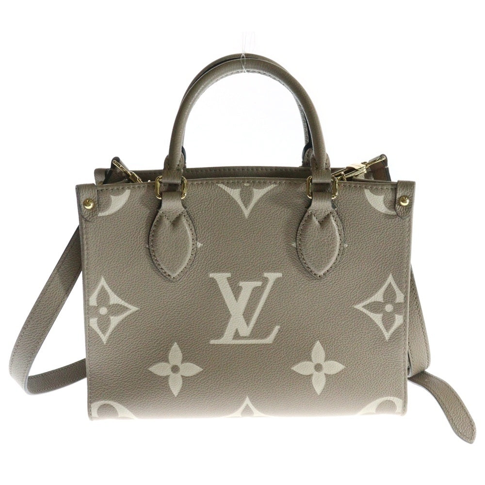 LOUIS VUITTON(ルイヴィトン) モノグラムアンプラント オンザゴーPM 2WAYバッグ トートバッグ ハンドバッグ ショルダーバッグ ベージュ×アイボリー ゴールド金具 レザー M45779