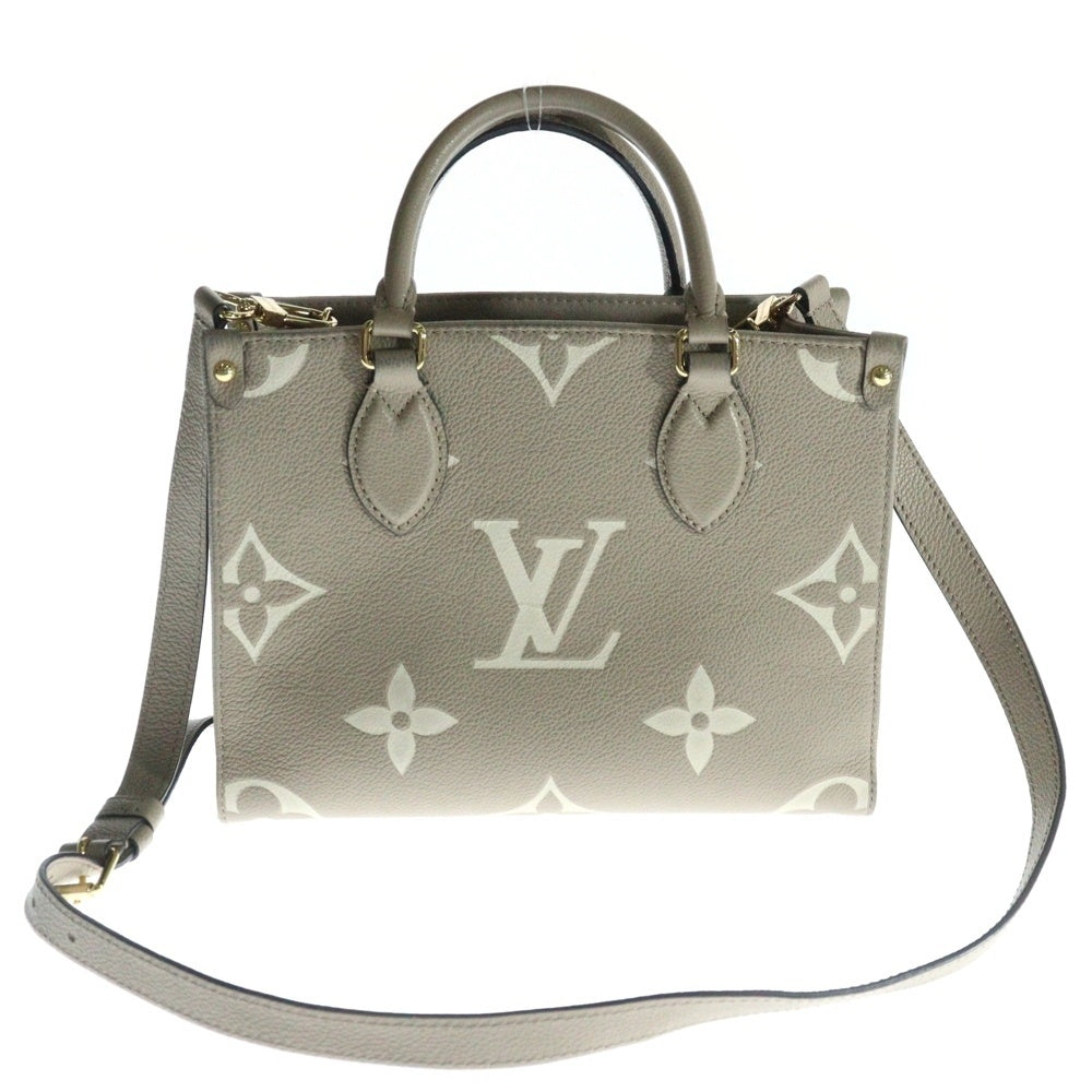 LOUIS VUITTON(ルイヴィトン) モノグラムアンプラント オンザゴーPM 2WAYバッグ トートバッグ ハンドバッグ ショルダーバッグ ベージュ×アイボリー ゴールド金具 レザー M45779