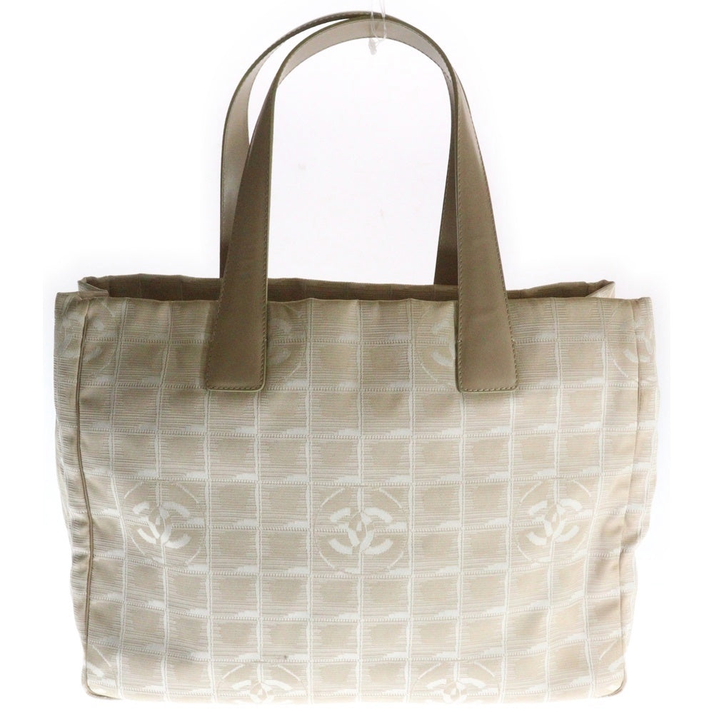 CHANEL(シャネル) ニュートラベルラインMM トートバッグ ハンドバッグ ピンクベージュ ナイロン×レザー ゴールド金具