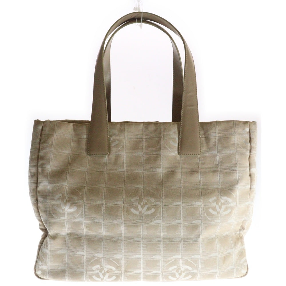 CHANEL(シャネル) ニュートラベルラインMM トートバッグ ハンドバッグ ピンクベージュ ナイロン×レザー ゴールド金具