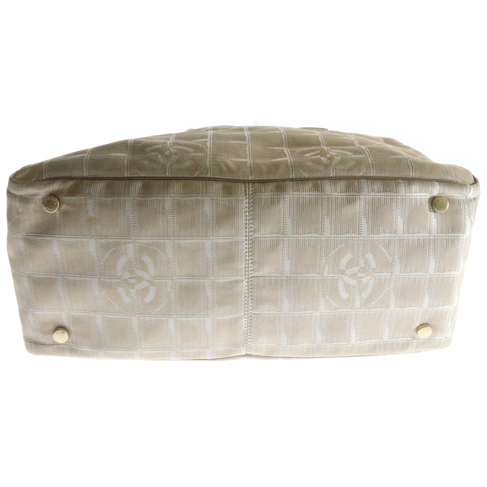 CHANEL(シャネル) ニュートラベルラインMM トートバッグ ハンドバッグ ピンクベージュ ナイロン×レザー ゴールド金具
