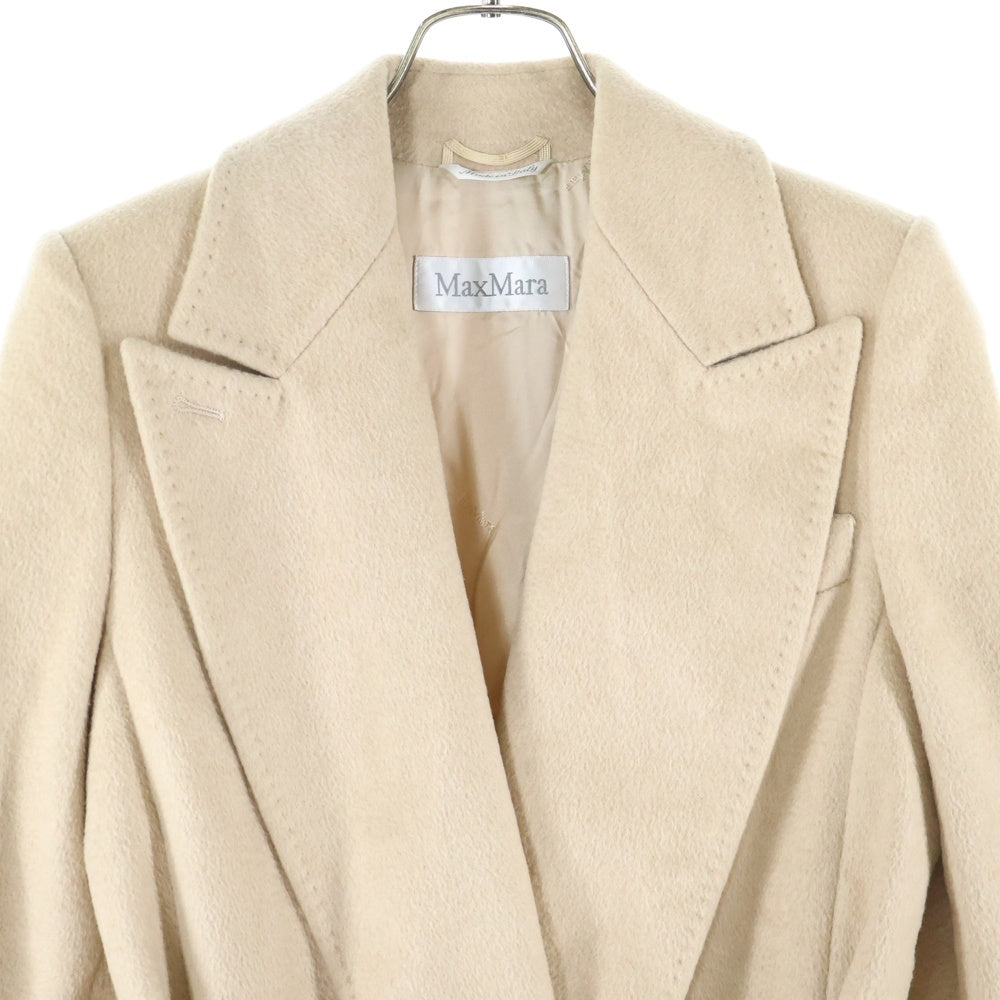 Max Mara(マックスマーラ) マニュエラ キャメル ベルテッド ピークドラペル ロングコート ベージュ レディース