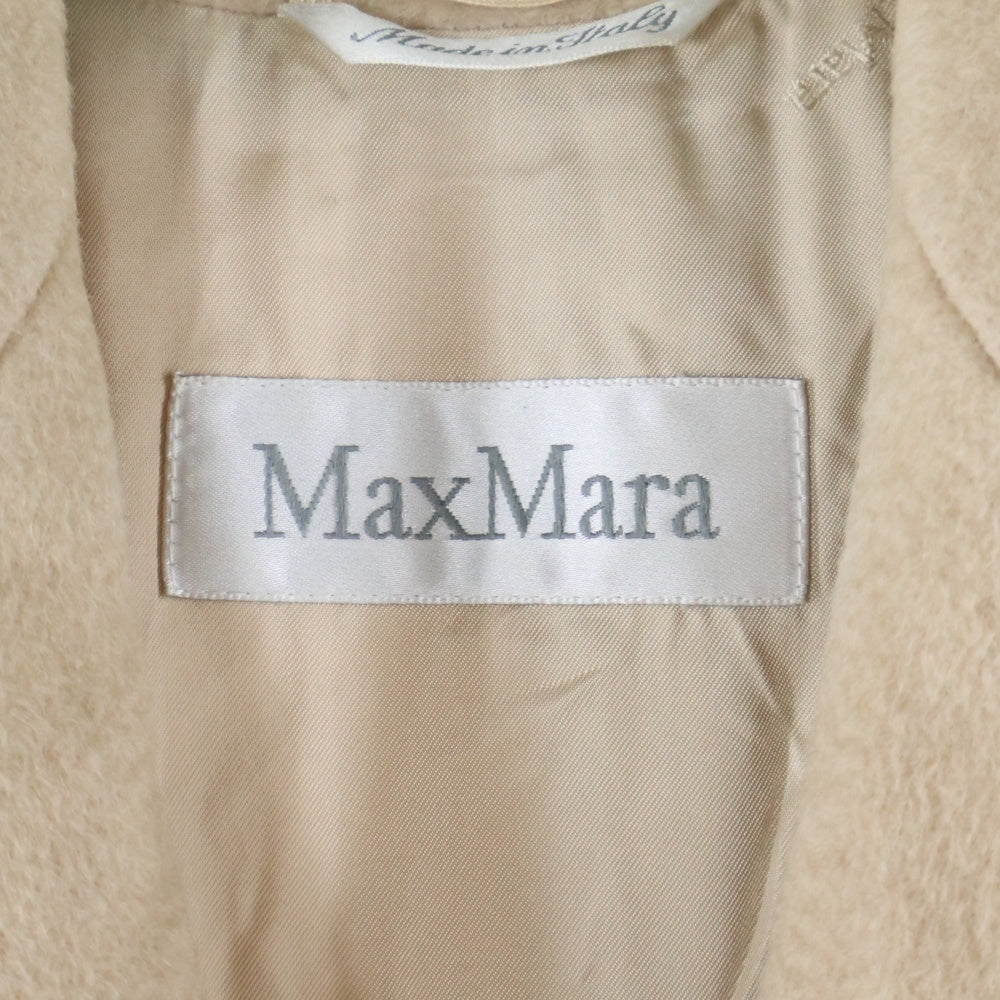 Max Mara(マックスマーラ) マニュエラ キャメル ベルテッド ピークドラペル ロングコート ベージュ レディース