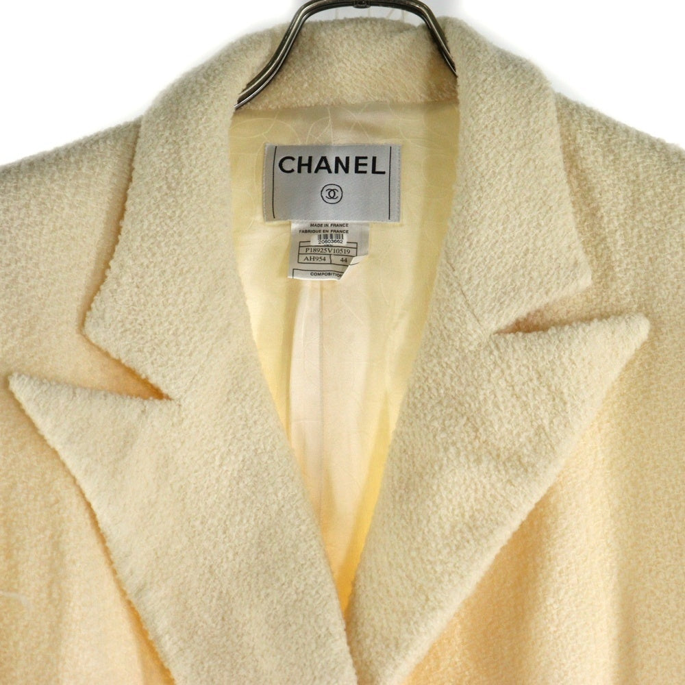 CHANEL(シャネル) 02C クルーズコレクション ココマーク シェルボタン シルク混 ウール ファンシーツイード ダブルブレスト テーラードジャケット レディース P18925V10519