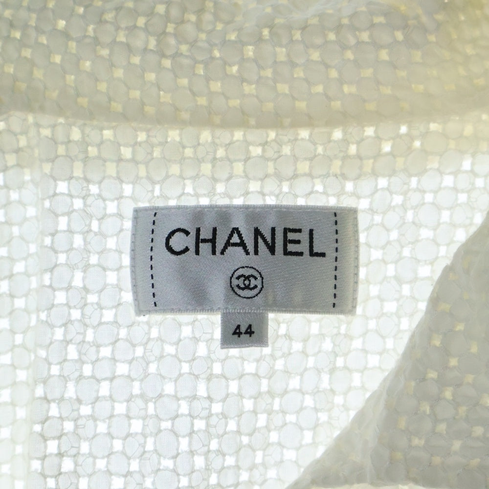 CHANEL(シャネル) コットン レース スキッパー プルオーバー シャツ ブラウス ホワイト レディース P55474V41749