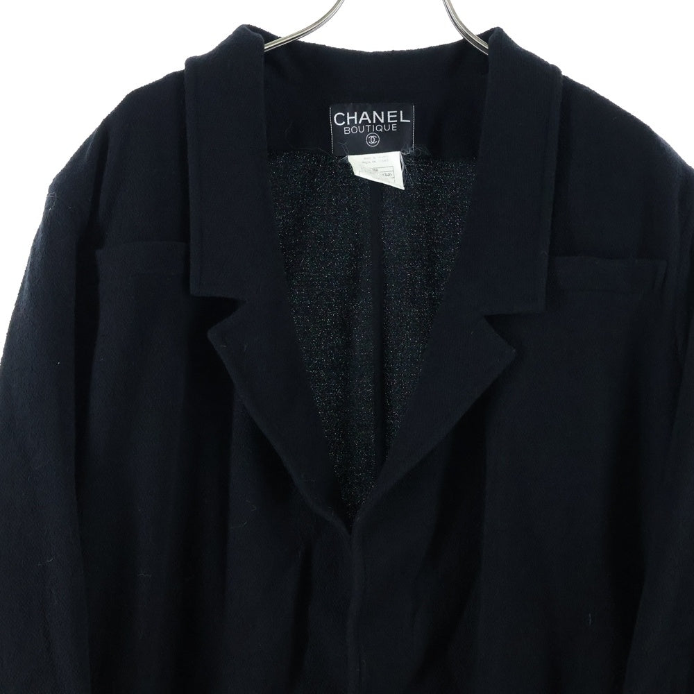 CHANEL(シャネル) 96AW ウール ナイロン テーラードカラー コート ブラック レディース P05828V04346