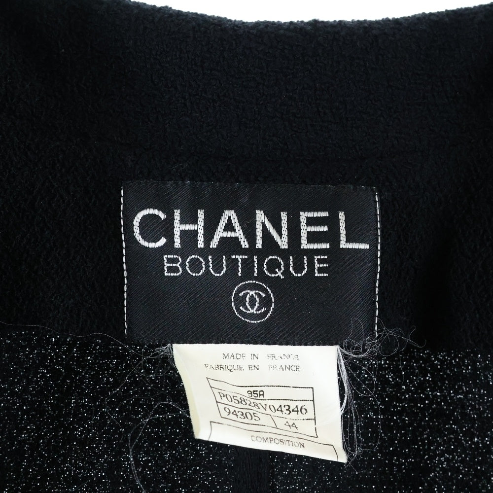 CHANEL(シャネル) 96AW ウール ナイロン テーラードカラー コート ブラック レディース P05828V04346