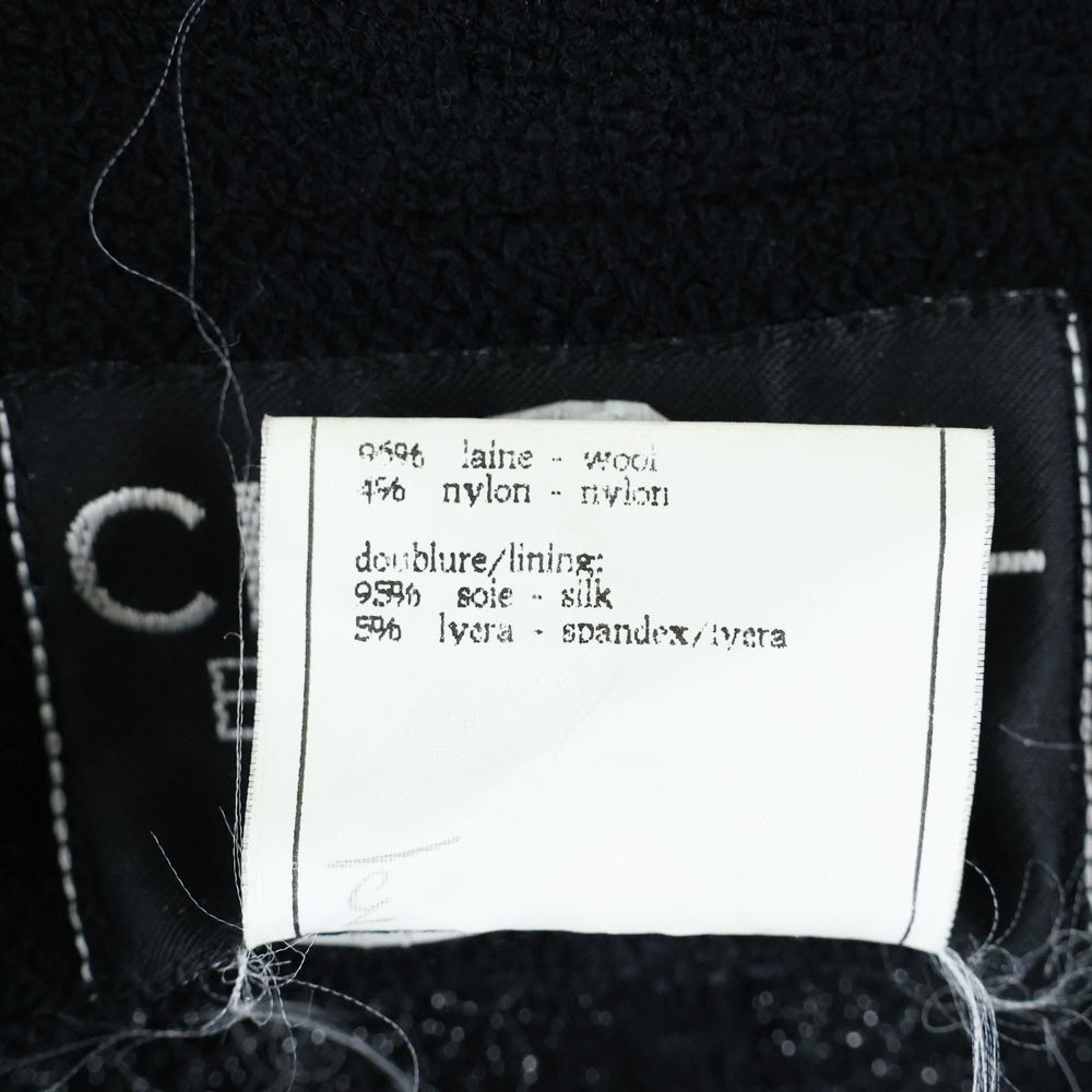CHANEL(シャネル) 96AW ウール ナイロン テーラードカラー コート ブラック レディース P05828V04346