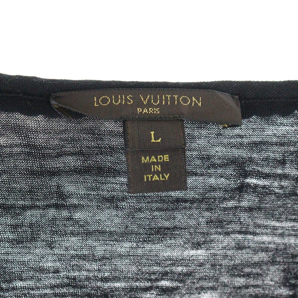 LOUIS VUITTON(ルイヴィトン) 09AW ロープデザイン モノグラムチャーム ナイロン混 ウール ロングスリーブ 長袖カットソー ブラック レディース RW092W WPTS03W6U