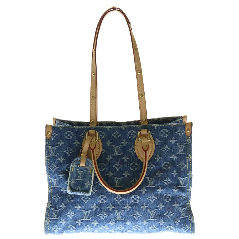 LOUIS VUITTON(ルイヴィトン) モノグラムデニム オンザゴーMM 2WAY ハンドバッグ トートバッグ インディゴ ブルー M46871