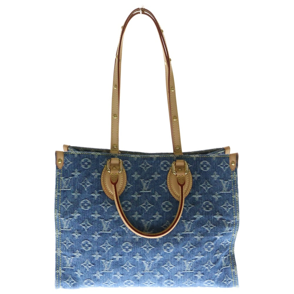 LOUIS VUITTON(ルイヴィトン) モノグラムデニム オンザゴーMM 2WAY ハンドバッグ トートバッグ インディゴ ブルー M46871