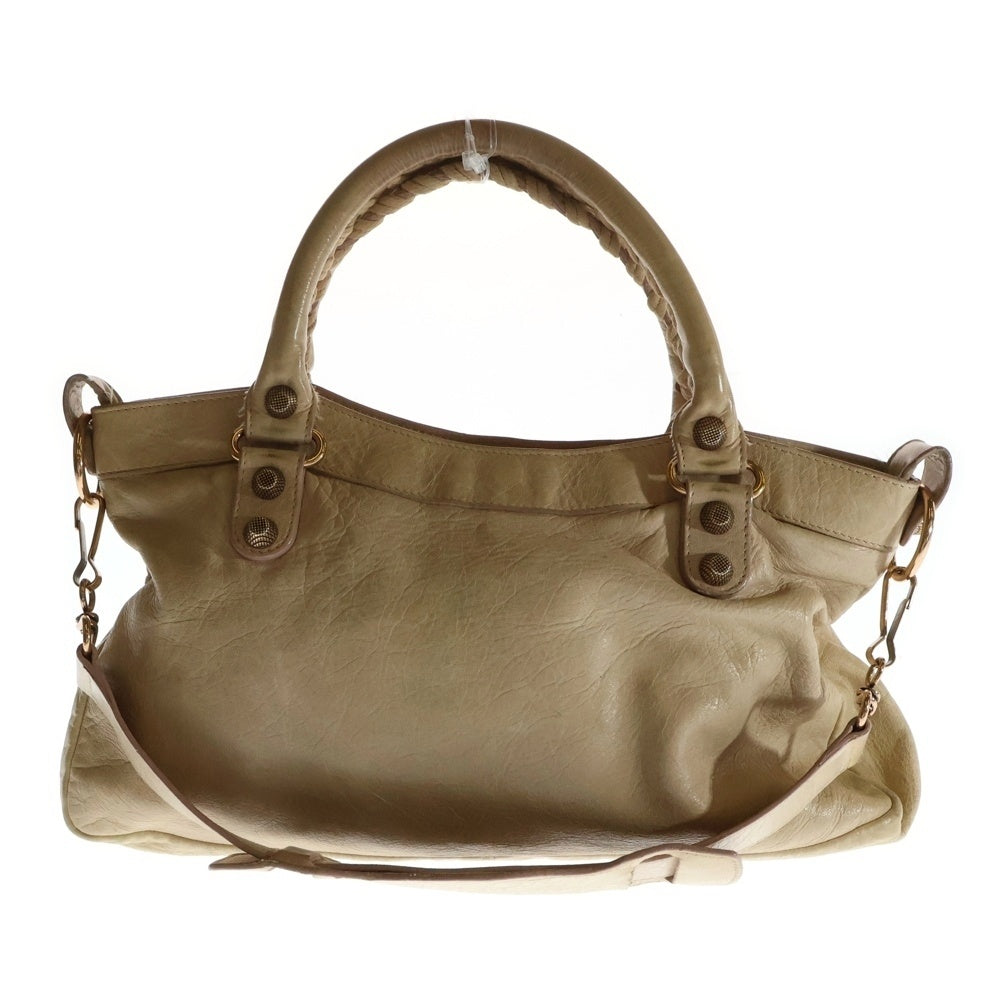 BALENCIAGA(バレンシアガ) ザ・ファースト 2WAYハンドバッグ ショルダーバッグ ピンクベージュ ピンクゴールド金具 レザー 240577
