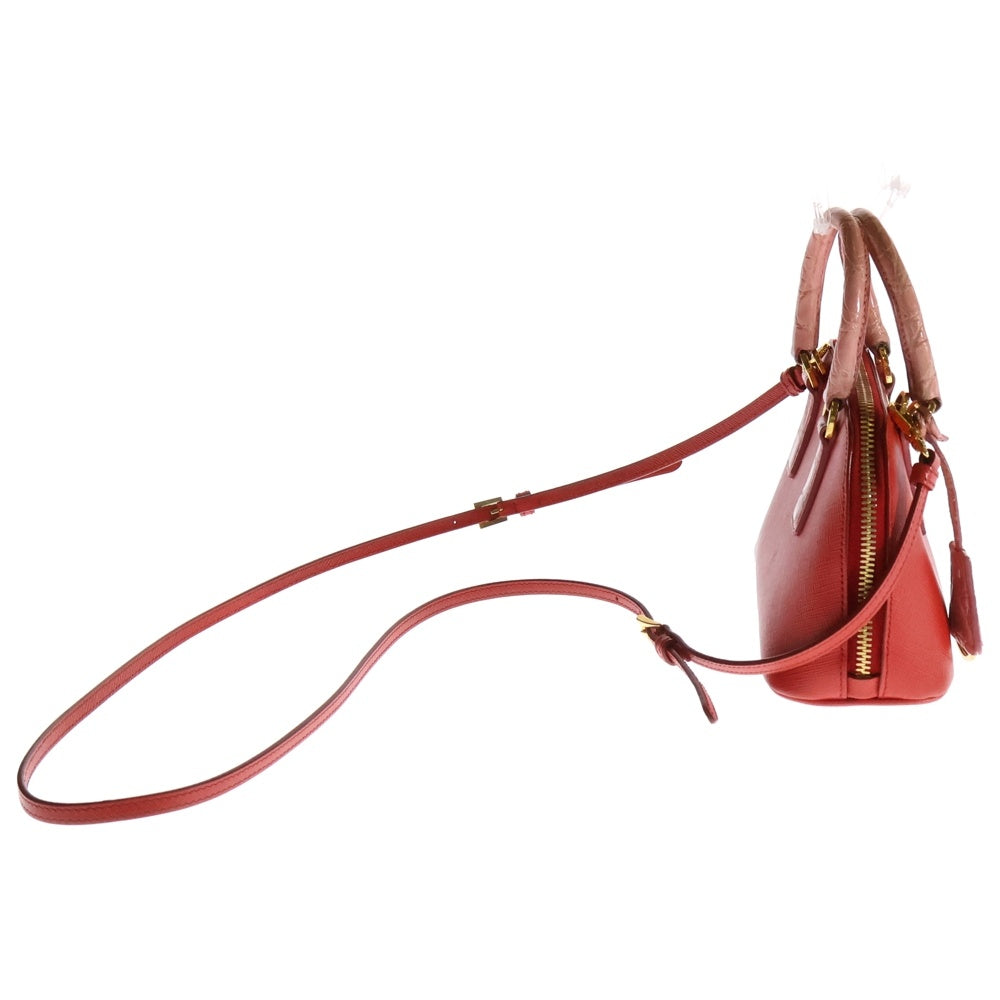 PRADA(プラダ) プロムナード 2WAYバッグ ショルダーバッグ ミニバッグ ハンドバッグ レッド×ピンク レザー ゴールド金具 1BH851