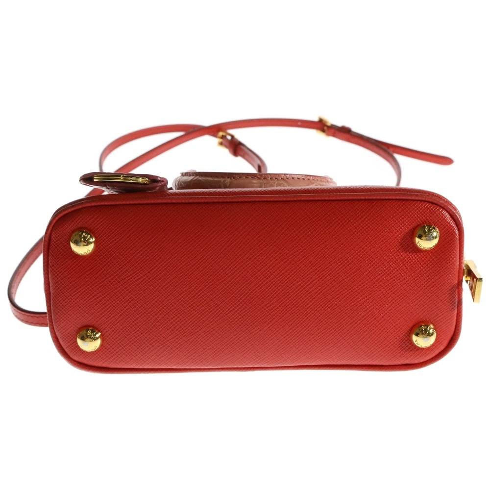 PRADA(プラダ) プロムナード 2WAYバッグ ショルダーバッグ ミニバッグ ハンドバッグ レッド×ピンク レザー ゴールド金具 1BH851