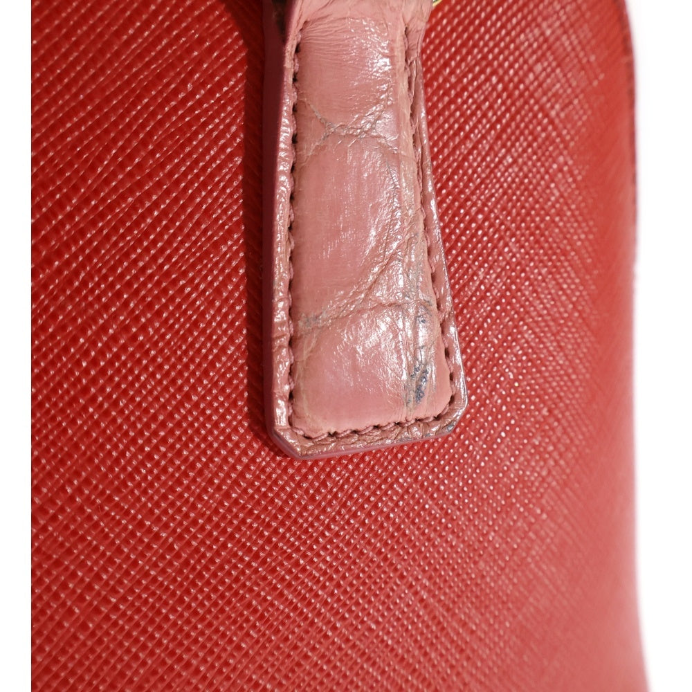 PRADA(プラダ) プロムナード 2WAYバッグ ショルダーバッグ ミニバッグ ハンドバッグ レッド×ピンク レザー ゴールド金具 1BH851