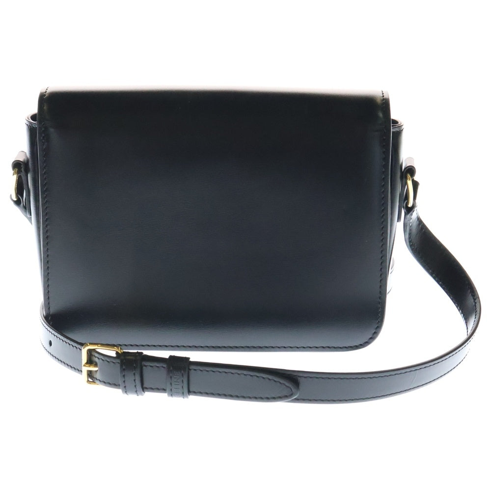 CELINE(セリーヌ) トリオンフ ティーン シャイニーカーフスキン レザーショルダーバッグ ブラック